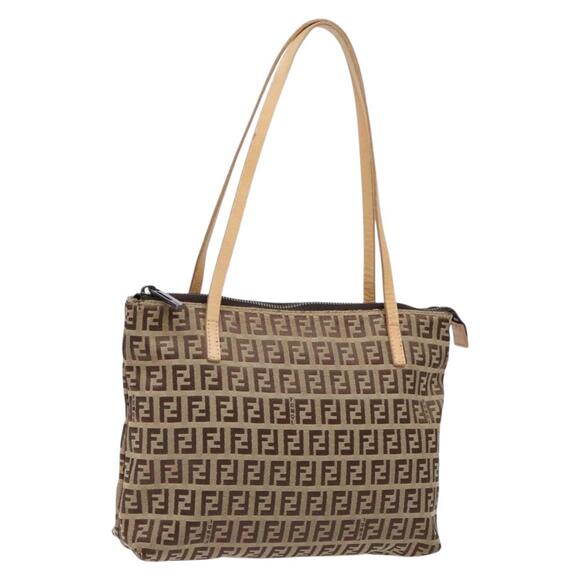 FENDI Zucchino Canvas Hand Bag Beige - Picture 1 of 13